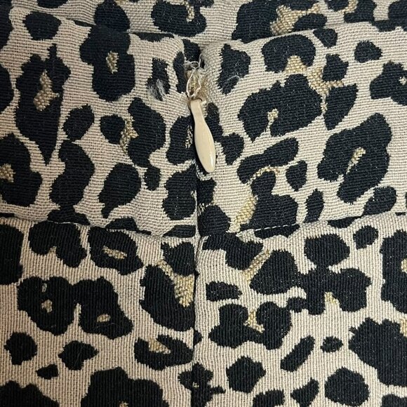 Loft‎ 0 Leopard Print A-Line Mini Skirt Black Tan Animal Print Cheetah Stretch - Picture 4 of 6